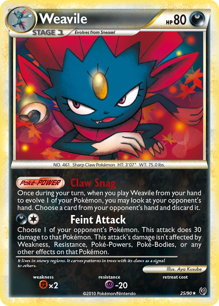 Weavile (25/90) [HeartGold & SoulSilver: Undaunted] | Jack's On Queen