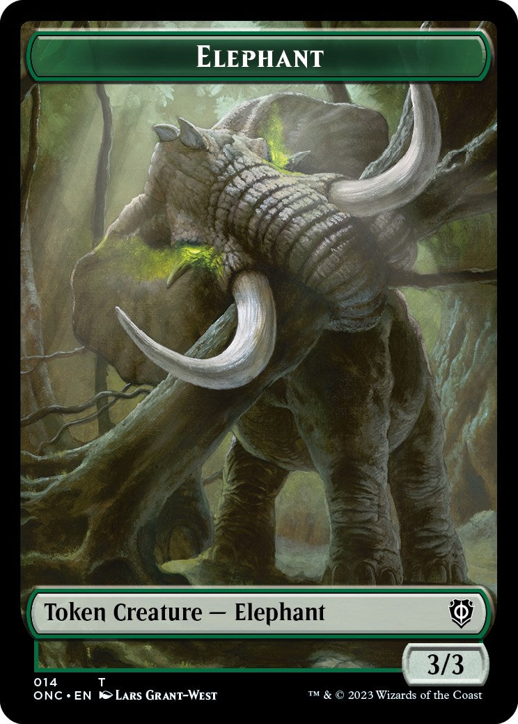 Human Soldier // Elephant Double-Sided Token [Phyrexia: All Will Be One Commander Tokens] | Jack's On Queen