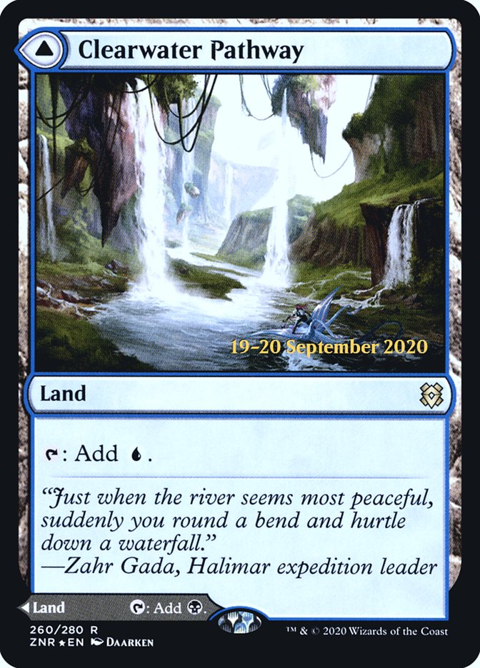 Clearwater Pathway // Murkwater Pathway  [Zendikar Rising Prerelease Promos] | Jack's On Queen