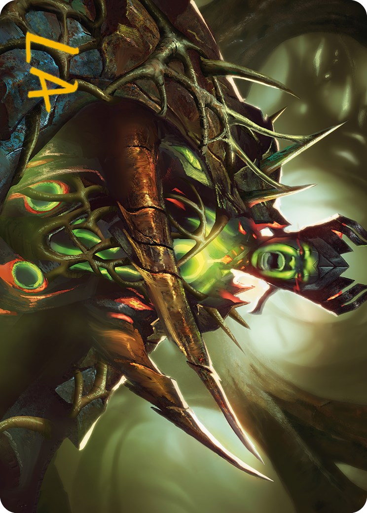 Maze's Mantle Art Card (Gold-Stamped Signature) [Phyrexia: All Will Be One Art Series] | Jack's On Queen
