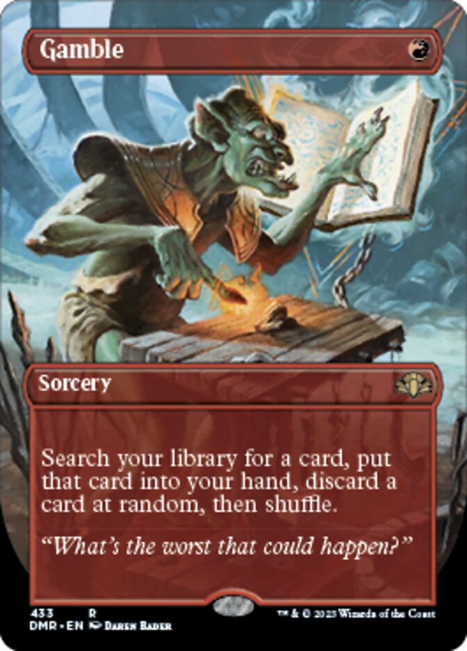 Gamble (Borderless Alternate Art) [Dominaria Remastered] | Jack's On Queen