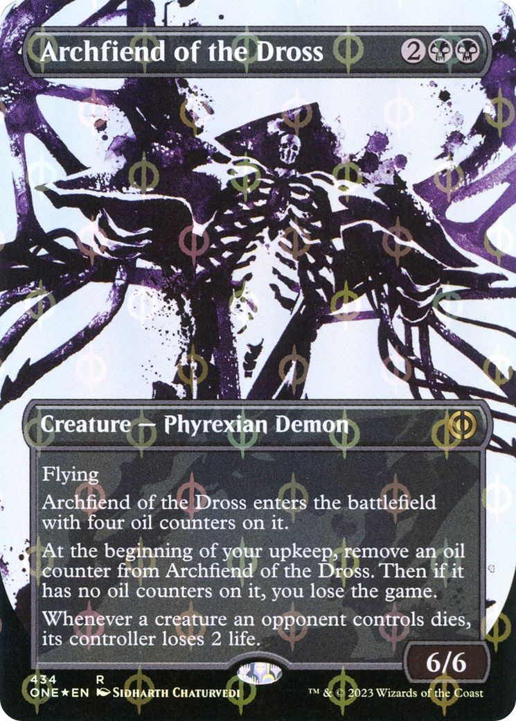 Archfiend of the Dross (Borderless Ichor Step-and-Compleat Foil) [Phyrexia: All Will Be One] | Jack's On Queen