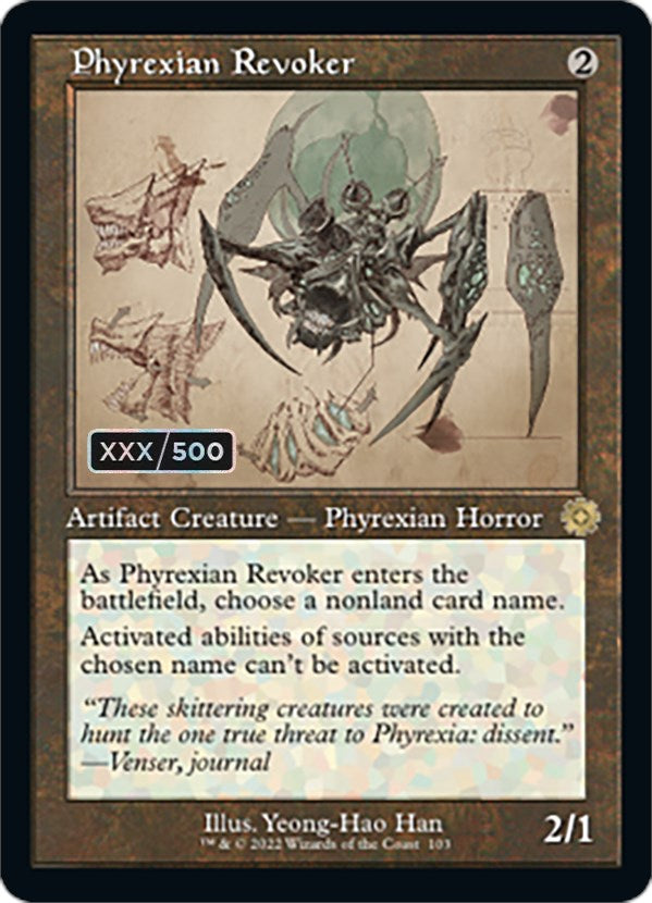 Phyrexian Revoker (Retro Schematic) (Serial Numbered) [The Brothers' War Retro Artifacts] | Jack's On Queen