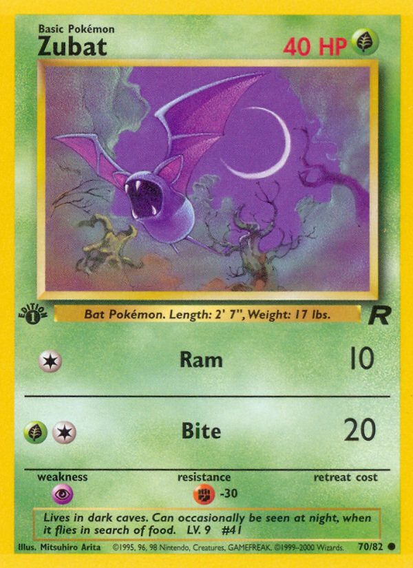 Zubat (70/82) [Team Rocket 1st Edition] | Jack's On Queen