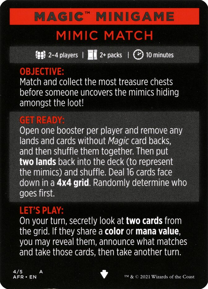 Mimic Match (Magic Minigame) [Dungeons & Dragons: Adventures in the Forgotten Realms Minigame] | Jack's On Queen
