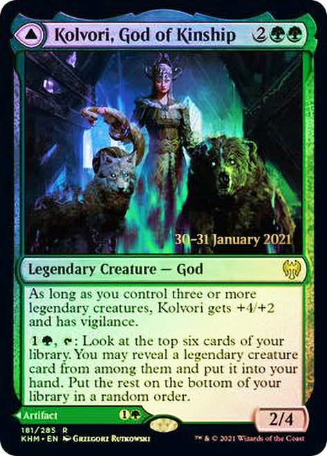 Kolvori, God of Kinship // The Ringhart Crest   [Kaldheim Prerelease Promos] | Jack's On Queen