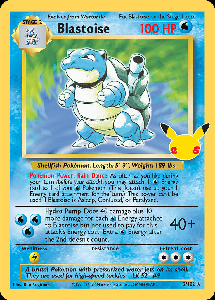 Blastoise (2/102) [Celebrations: 25th Anniversary - Classic Collection] | Jack's On Queen